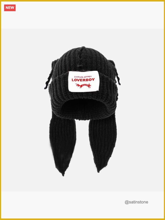 Knitted Rabbit Ear Beanie Hat - Cute Fluffy Winter Warm Cap main image 4